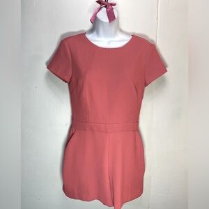 #0122 Banana Republic Coral Zipper Back Romper w/Pockets -2P